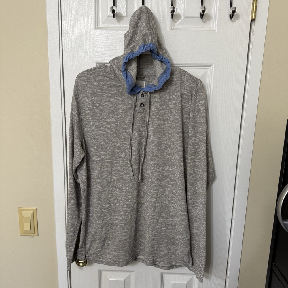 Johnnie-O Men's Hangin' Out Gray Pullover Hoodie Golf Activewear Size Medium